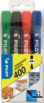 Pilot - Permanent Markers 400 - Zwart, Rood, Blauw, Groen - set 4 stuks