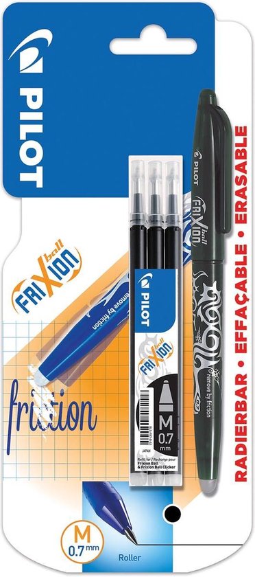 Etui 6 recharges pour stylo roller effaçable - Bleu - FriXion Ball & FriXion  Ball Clicker - Pointe moyenne 0,7 mm - Pilot - Recharges - Encres