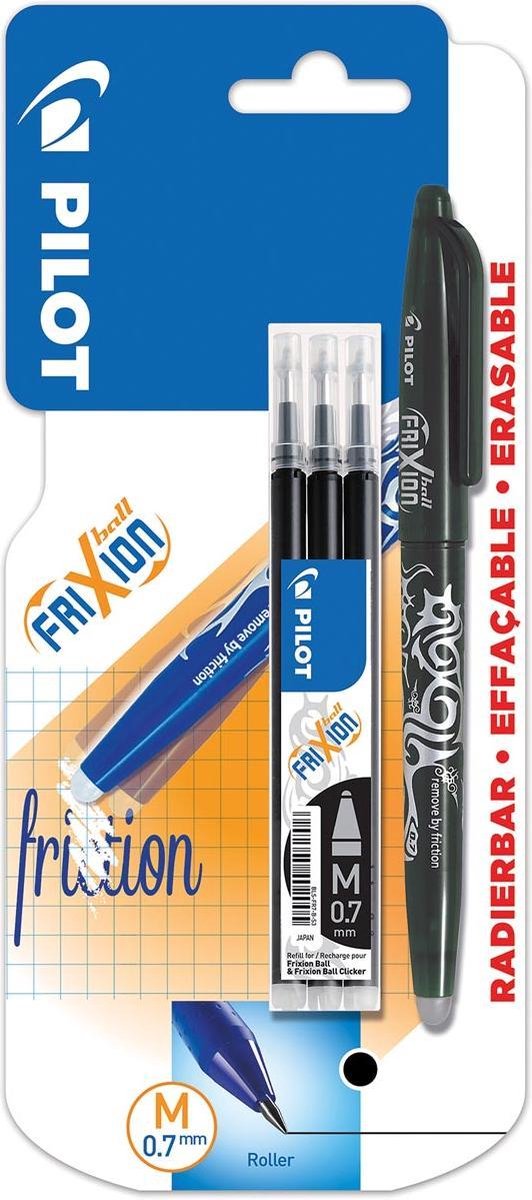 PILOT Lot de 3 recharges pour stylos pointe moyenne 0.7mm effaçable rouge  FriXion Ball + 1 stylo pointe moyenne 0.7mm rouge FriXion Ball pas cher 