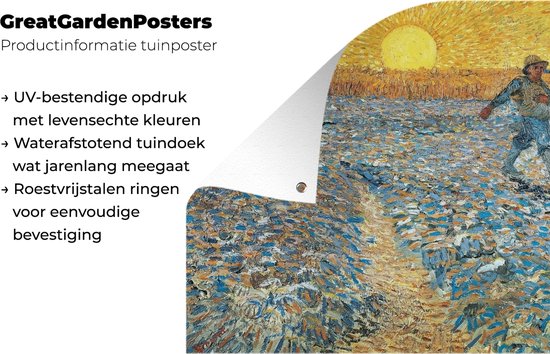 Affiche de jardin Vincent van Gogh 2 - Le semeur - Peinture de Vincent van Gogh affiche de jardin toile en vrac 160x120 cm - Toile de jardin / Toile d'extérieur / Peintures d'extérieur (décoration de jardin) XXL / Groot format!