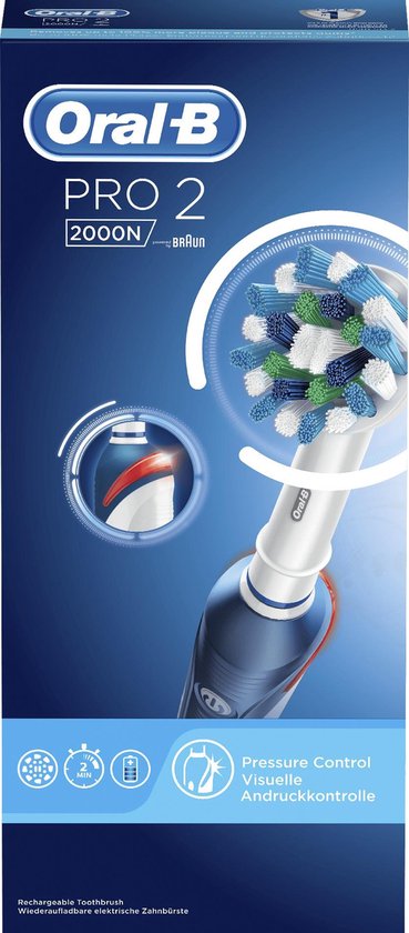 Oral-B Pro 2 2000N CrossAction - Elektrische tandenborstel - Blauw - Oral B