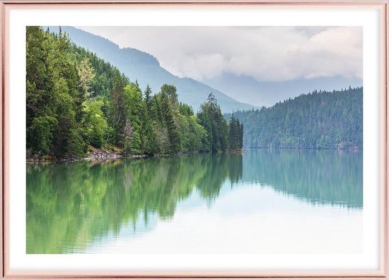 Poster Met Metaal Rose Lijst - Canada Lake Poster