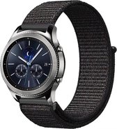 Nylon Smartwatch bandje - Geschikt voor  Samsung Gear S3 nylon band - zwart - Horlogeband / Polsband / Armband