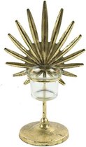 Non-branded Theelichthouder Soleil 25,5 Cm Staal/nikkel Goud