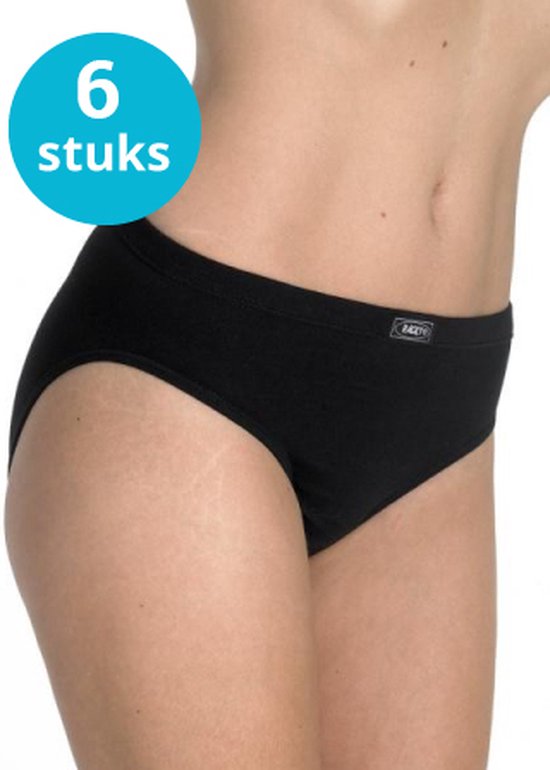 Sous-vêtement Racky - slip femme jambe haute - Noir - 6 pièces