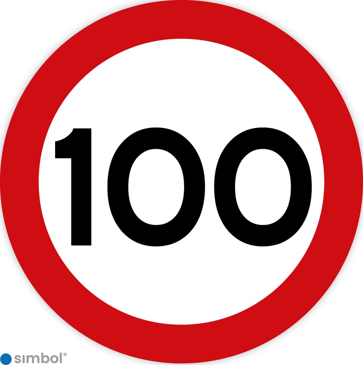 Simbol - Stickers 100 km - Maximaal 100 km/u - Duurzame Kwaliteit - Formaat ø 15 cm.