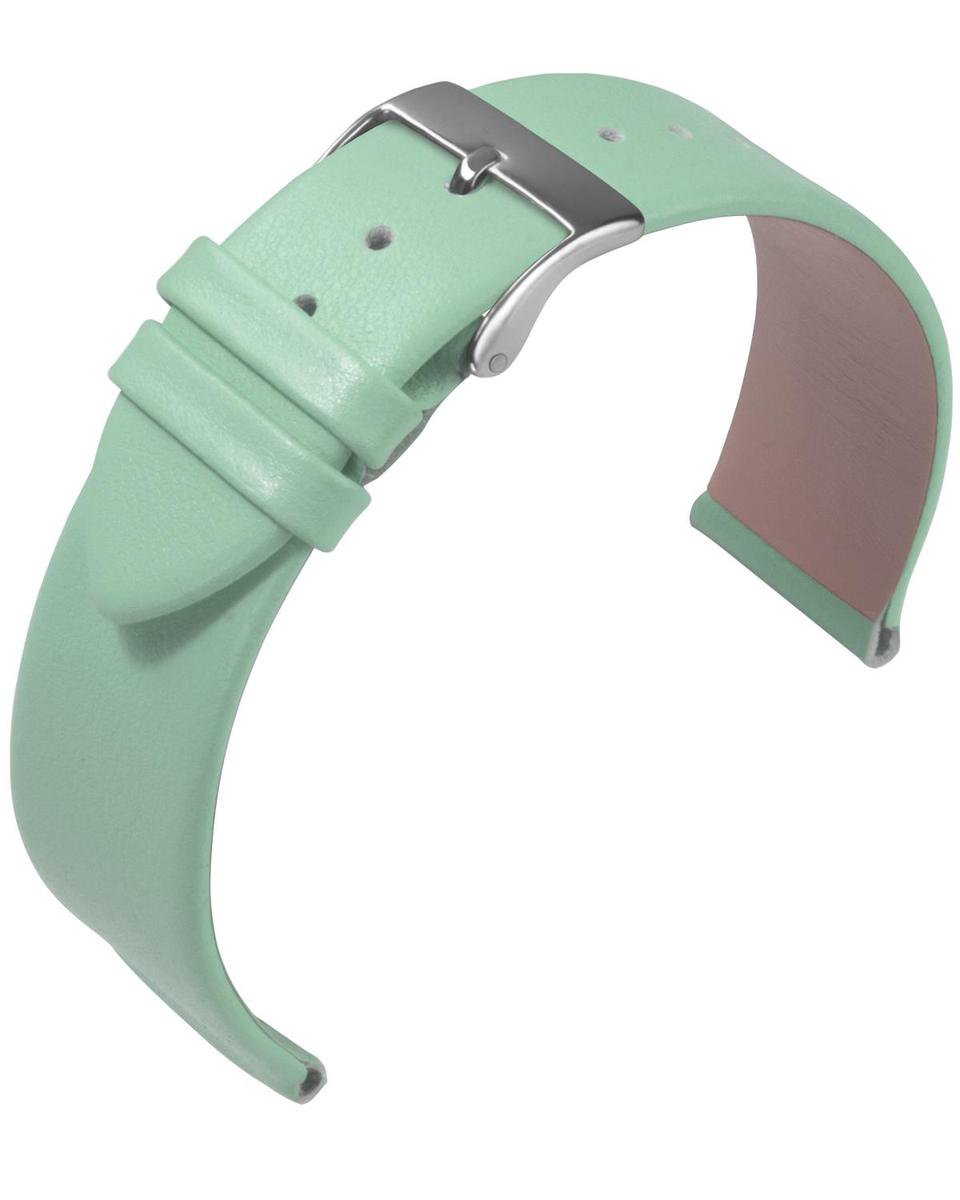 EULIT horlogeband - leer - 14 mm - groen - metalen gesp