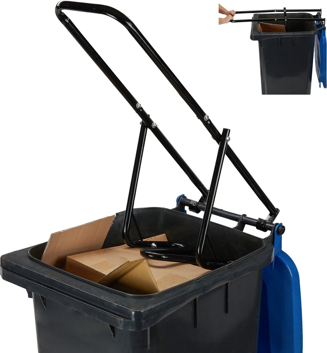 afvalpers kliko - handmatig - staal - 60-240 l - zwart