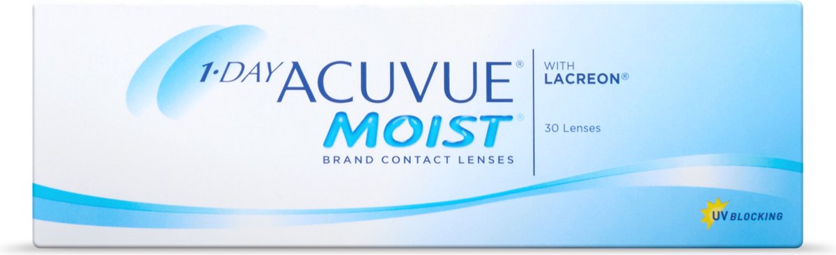 +3,50  - 1-DAY ACUVUE MOIST   -  30 pack  -  Daglenzen   -  Contactlenzen