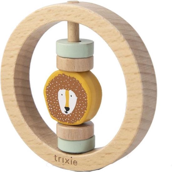 Thumbnail van een extra afbeelding van het spel Trixie houten ronde rammelaar Mr. Lion