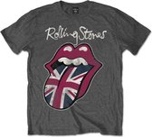 The Rolling Stones Heren Tshirt -XXL- Union Jack Tongue Grijs