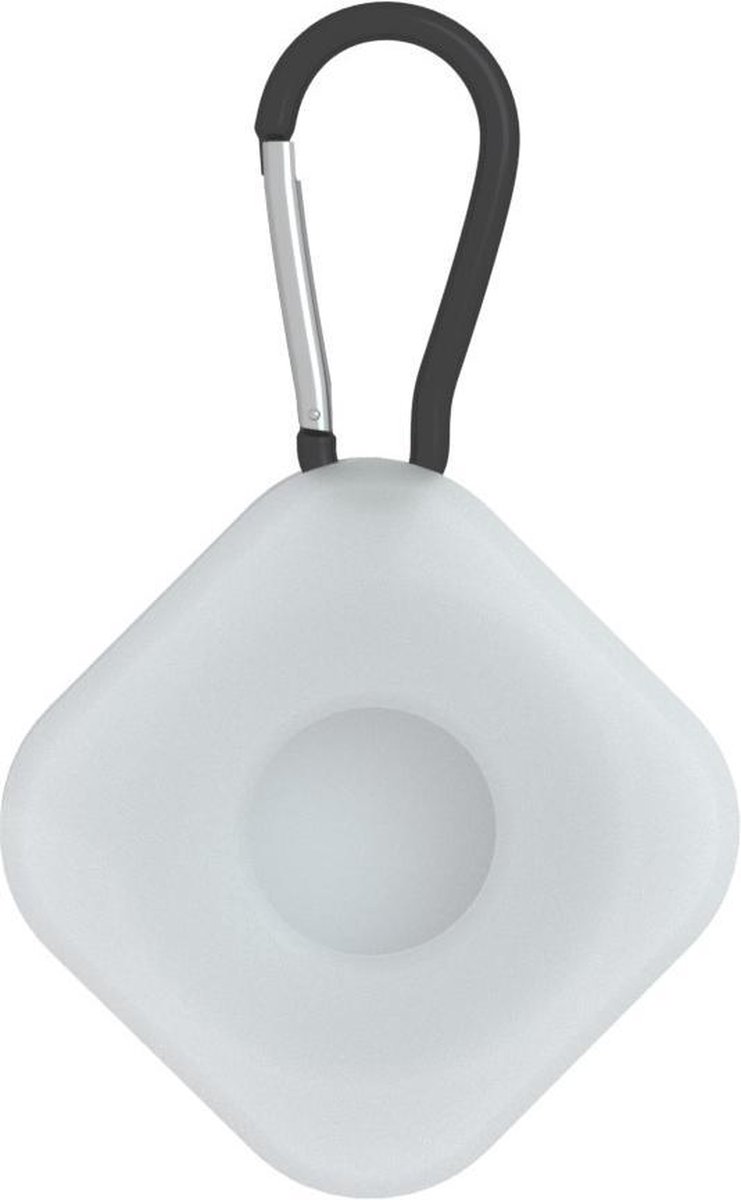 By Qubix - AirTag case square series - siliconen sleutelhanger met ring - transparant