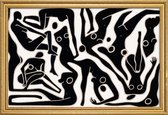 JUNIQE - Poster met houten lijst Ecstatic Nudes 7 -30x45 /Wit & Zwart