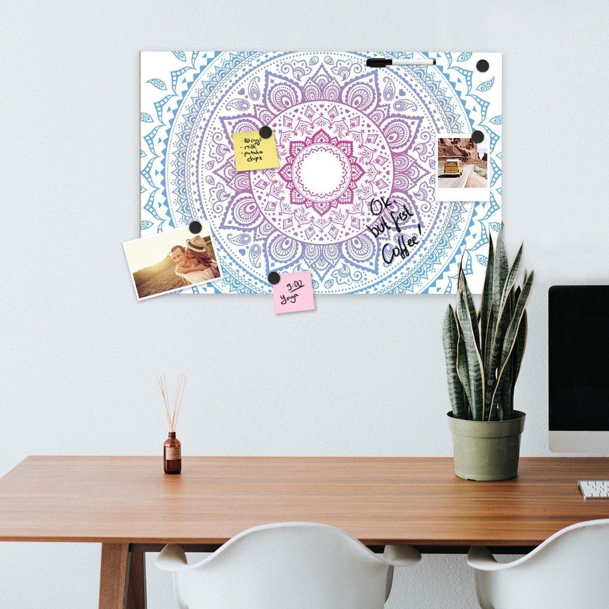 Navaris Tableau blanc magnétique en verre - Tableau mural effaçable 60