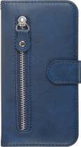 Samsung Galaxy S20 Ultra Hoesje - Mobigear - Zipper Serie - Kunstlederen Bookcase - Blauw - Hoesje Geschikt Voor Samsung Galaxy S20 Ultra