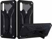 Schokbestendige TPU + pc-beschermhoes met houder voor Galaxy A70 (zwart)