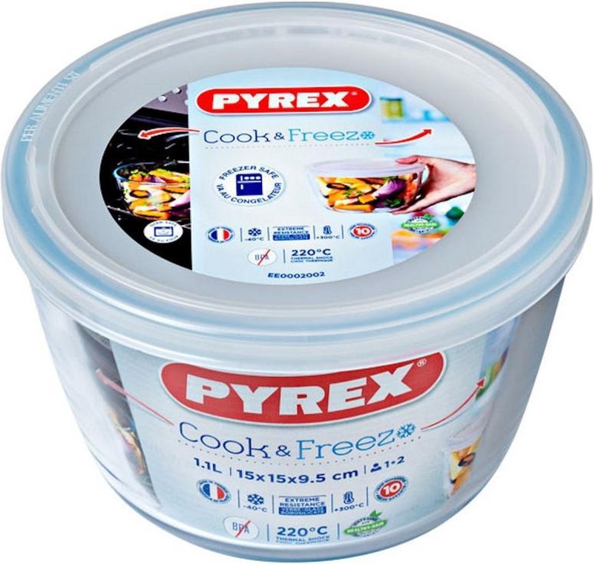 Pyrex - Cook & Freeze Schaal Rond 15 x 10cm - Transparant