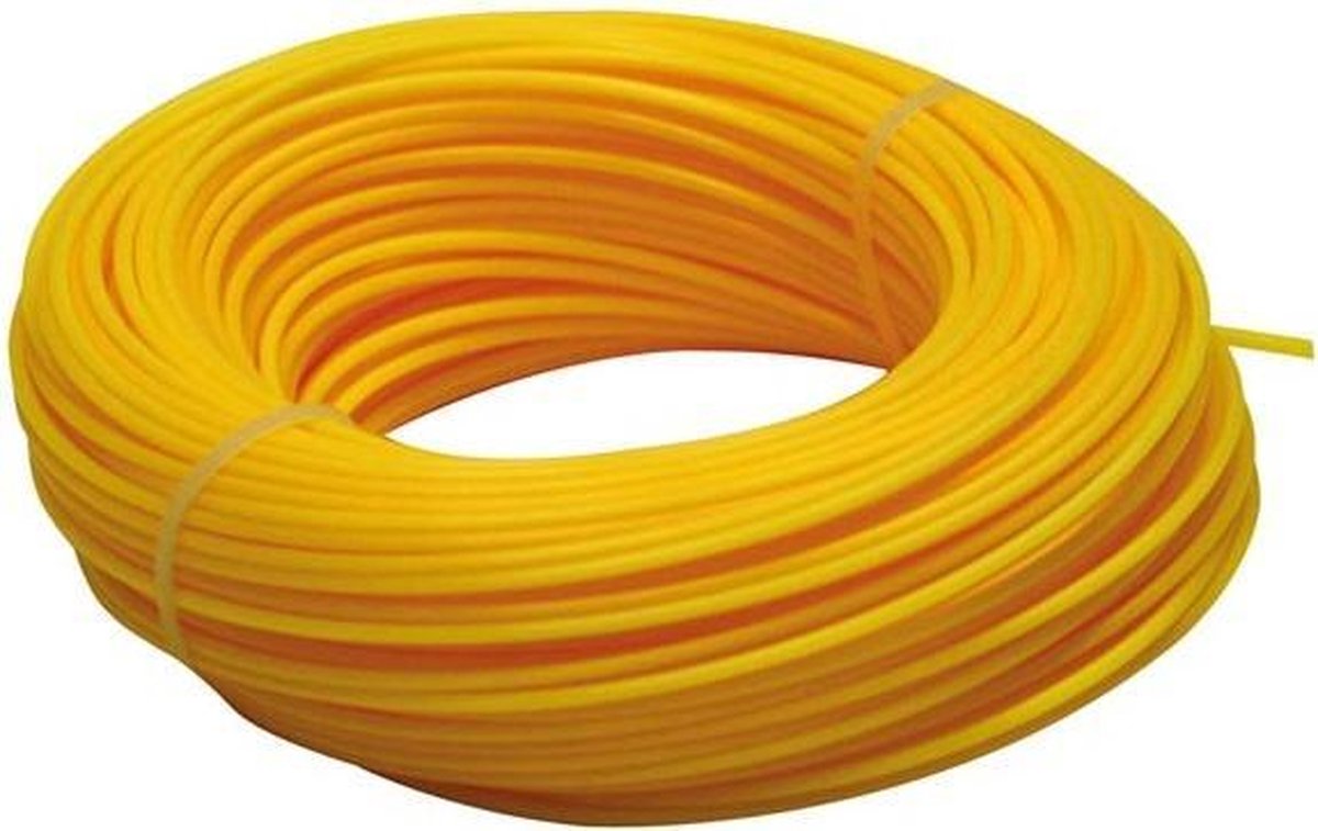 Toolland Trimmerdraad, nylon, geel, 2 mm, 100 m