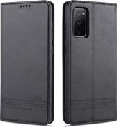 Voor Samsung Galaxy S20 FE AZNS Magnetische Kalf Textuur Horizontale Flip Leren Case met Kaartsleuven & Houder & Portemonnee (Zwart)