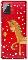 Voor Samsung Galaxy A71 Trendy Leuke Kerst Patroon Case Clear TPU Cover Telefoon Gevallen (Stag Deer)