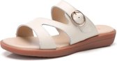 Comfortabele ademende antislip draagbare casual pantoffels sandalen voor dames (kleur: beige maat: 37)