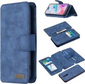 Voor Xiaomi Redmi 8A Afneembare Frosted Magnetische Horizontale Flip Leren Case met Kaartsleuven & Houder & Rits Portemonnee & Fotolijst (Blauw)
