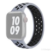 Elastische siliconen horlogeband voor Apple Watch Series 6 & SE & 5 & 4 44 mm / 3 & 2 & 1 42 mm, lengte: 150 mm (grijs zwart)