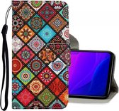 Voor Geschikt voor Xiaomi Mi 10 Lite 5G Gekleurd tekeningpatroon Horizontale flip lederen tas met houder & kaartsleuven & portemonnee (etnische stijl)