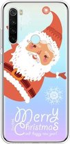 Voor Xiaomi Redmi Note 8 Trendy schattig kerstpatroon doorzichtig TPU beschermhoes (grote kerstman)