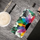 Voor Samsung Galaxy A72 5G schokbestendig geverfd transparant TPU beschermhoes (zonnebloem)