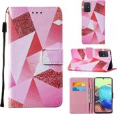 Voor Samsung Galaxy A71 5G Cross Textuur Schilderen Patroon Horizontale Flip Leren Case met Houder & Kaartsleuven & Portemonnee & Lanyard (Roze Ruit)