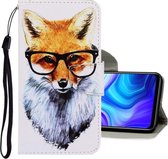 Voor Xiaomi Redmi 9A 3D Gekleurde Tekening Horizontale Flip PU Lederen Case met Houder & Kaartsleuven & Portemonnee (Vos)