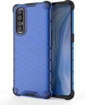 Voor OPPO Reno 3 Pro schokbestendige honingraat pc + TPU-hoes (blauw)