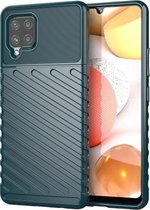 Voor Samsung Galaxy A42 5G Thunderbolt schokbestendige TPU zachte hoes (groen)