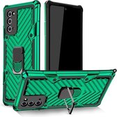 Voor Samsung Galaxy Note20 Ultra Cool Armor PC + TPU schokbestendig hoesje met 360 graden rotatie ringhouder (donkergroen)