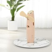 Nano-watermeter Handventilator USB-opslag Desktopventilator (roze)