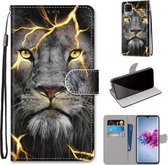 Voor ZTE Axon 11 5G Gekleurde Tekening Cross Textuur Horizontale Flip PU Lederen Case met Houder & Kaartsleuven & Portemonnee & Lanyard (Fission Lion)