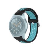 Voor Huawei Watch GT2 / Honor Magic Watch 2 46mm Universal Sports Tweekleurige siliconen vervangende polsband (zwart blauw)