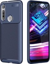 Voor Motorola MOTO G Fast Carbon Fiber Texture Shockproof TPU Case (Blauw)