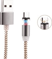 360 graden rotatie 1m Weave-stijl Micro USB naar USB 2.0 Sterke magnetische laadkabel met LED-indicator, voor Samsung, HTC, LG, Sony, Huawei, Lenovo, Geschikt voor Xiaomi en andere