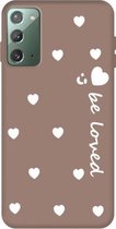 Voor Samsung Galaxy Note20 Small Smiley Heart Pattern Shockproof TPU Case (Khaki)