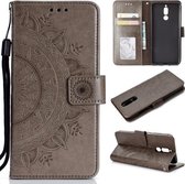 Voor Huawei Mate 10 Lite Totem Bloem Reliëf Horizontale Flip TPU + PU Leren Case met Houder & Kaartsleuven & Portemonnee (Grijs)