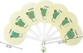 Cartoon Zeven-voudige Ventilator Zomer Koel Kleine Verse Ventilator Student Draagbaar Met Handventilator (Gele Cactus)