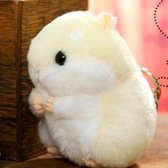 Schattige hamster sleutelhanger tas hanger pluche pop (crèmekleurig)
