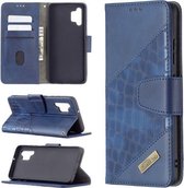 Voor Samsung Galaxy A32 4G Bijpassende Kleur Krokodil Textuur Horizontale Flip PU Lederen Case met Portemonnee & Houder & Kaartsleuven (Blauw)