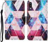 Voor Samsung Galaxy A10 / M10 Gekleurde tekening patroon horizontale flip lederen tas met houder & kaartsleuven & portemonnee & lanyard (sterren marmer)