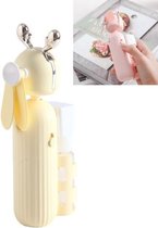 Handheld sproeidesinfectieventilator USB-oplader Mini-buitenventilator, stijl: hertenoren (geel)