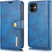 DG.MING Crazy Horse Texture Flip afneembare magnetische lederen tas met houder & kaartsleuven en portemonnee voor iPhone 11 (blauw)