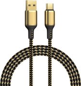 WiWU GD-101 2,4 A USB naar USB-C / Type-C zinklegering + nylon gevlochten datakabel, kabellengte: 2 m (goud)