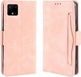 Voor Google Pixel 4 Wallet Style Skin Feel Kalfspatroon lederen tas met aparte kaartsleuf (roze)